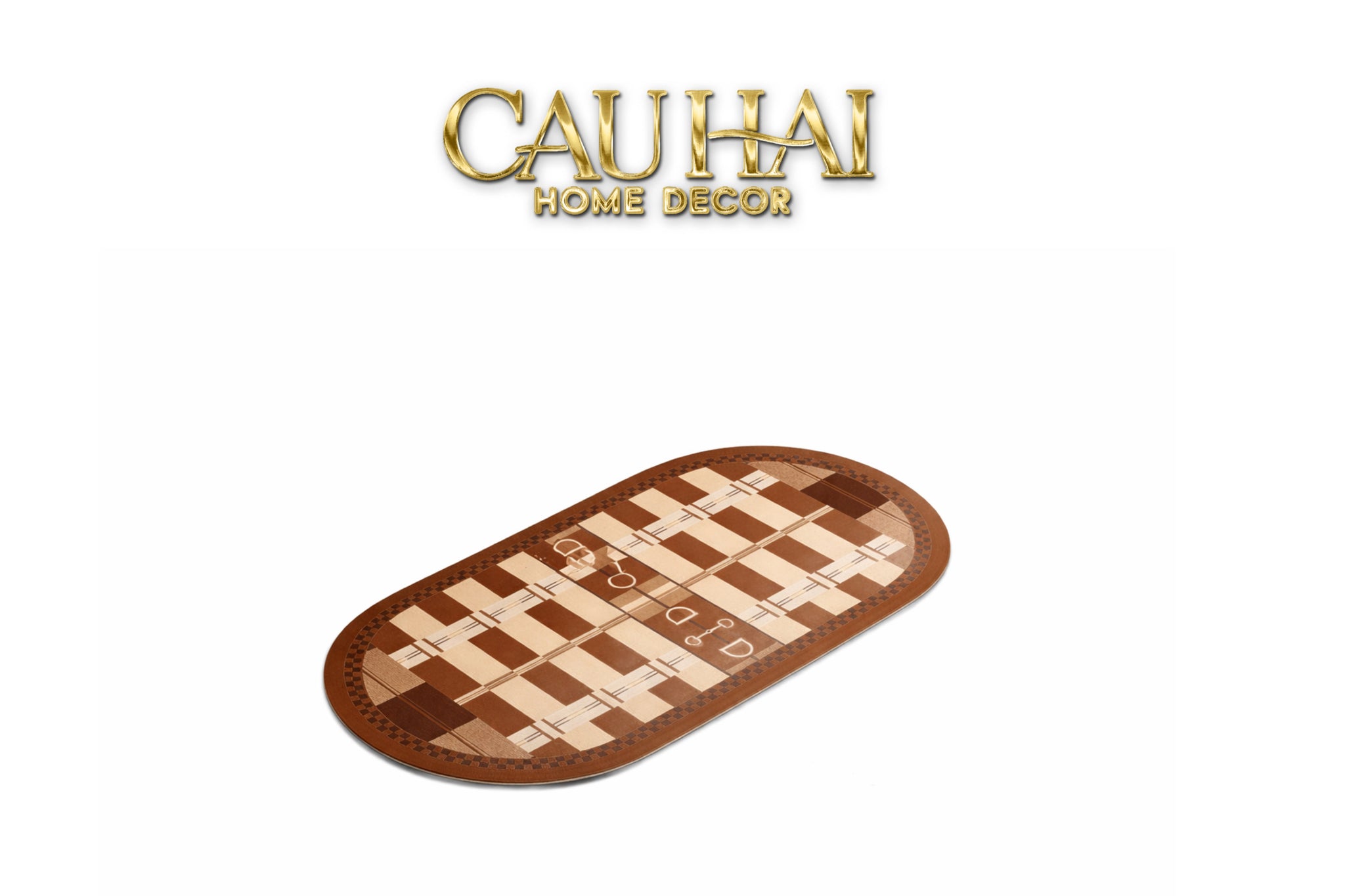 Thảm Cửa / Bathroom Micro-Nappa Gen8 45x90 Étoile Brun Horsebit Signature - Da Thấm Hút-CẬU HAI HOME DECOR