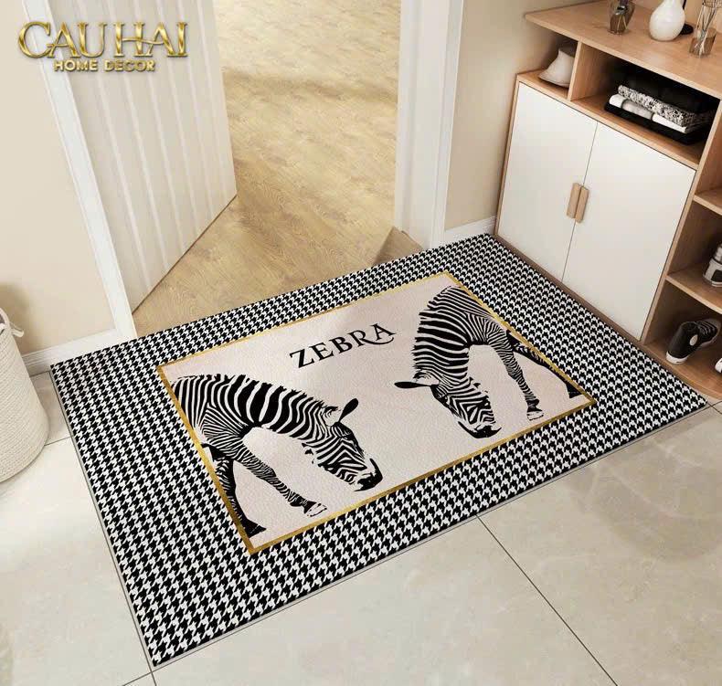 Thảm Cửa Da 100X120 - Hound Zebra-CẬU HAI HOME DECOR