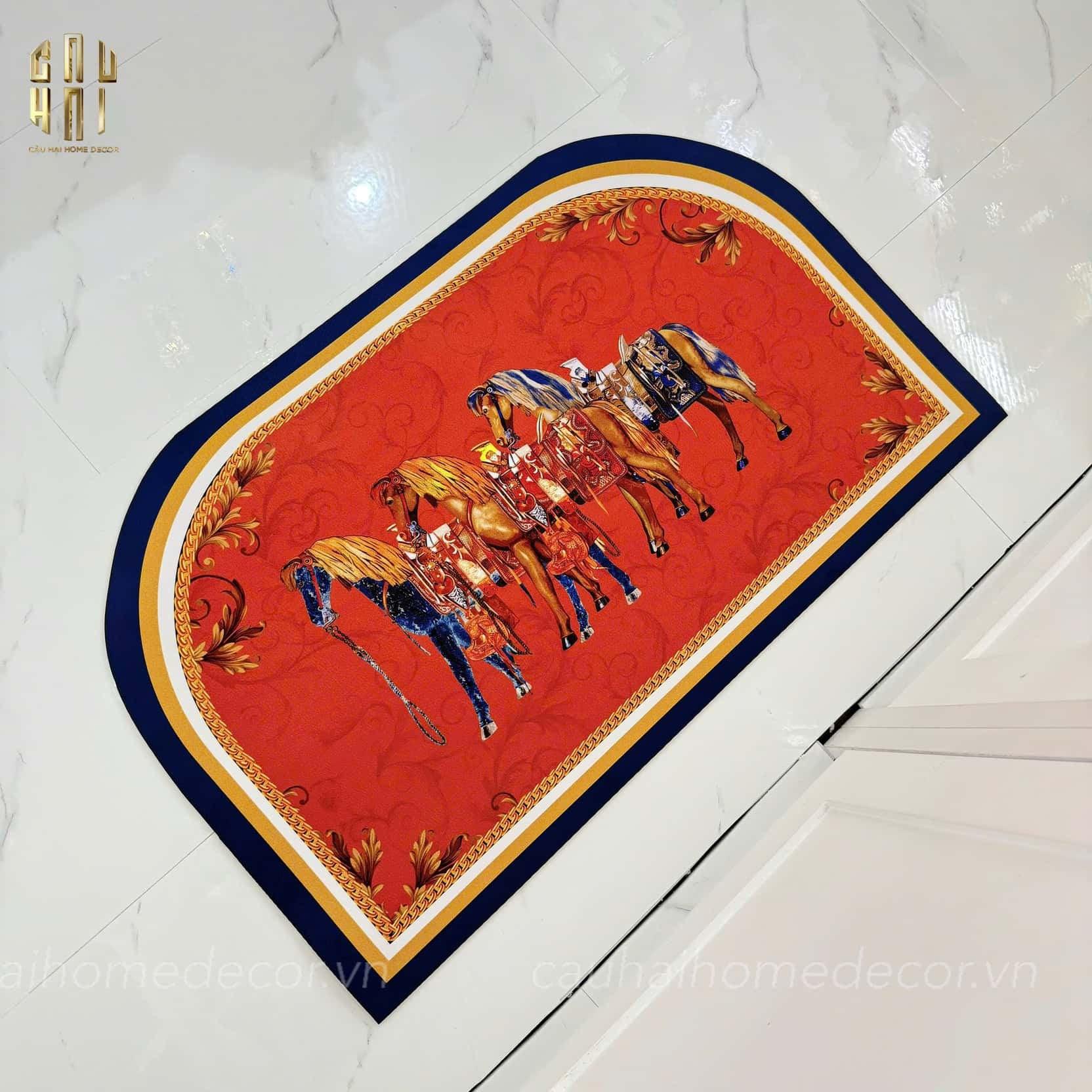 Thảm Cửa Da 50X80 - Mon Trois Petit Cheval-THẢM CỬA-CẬU HAI HOME DECOR