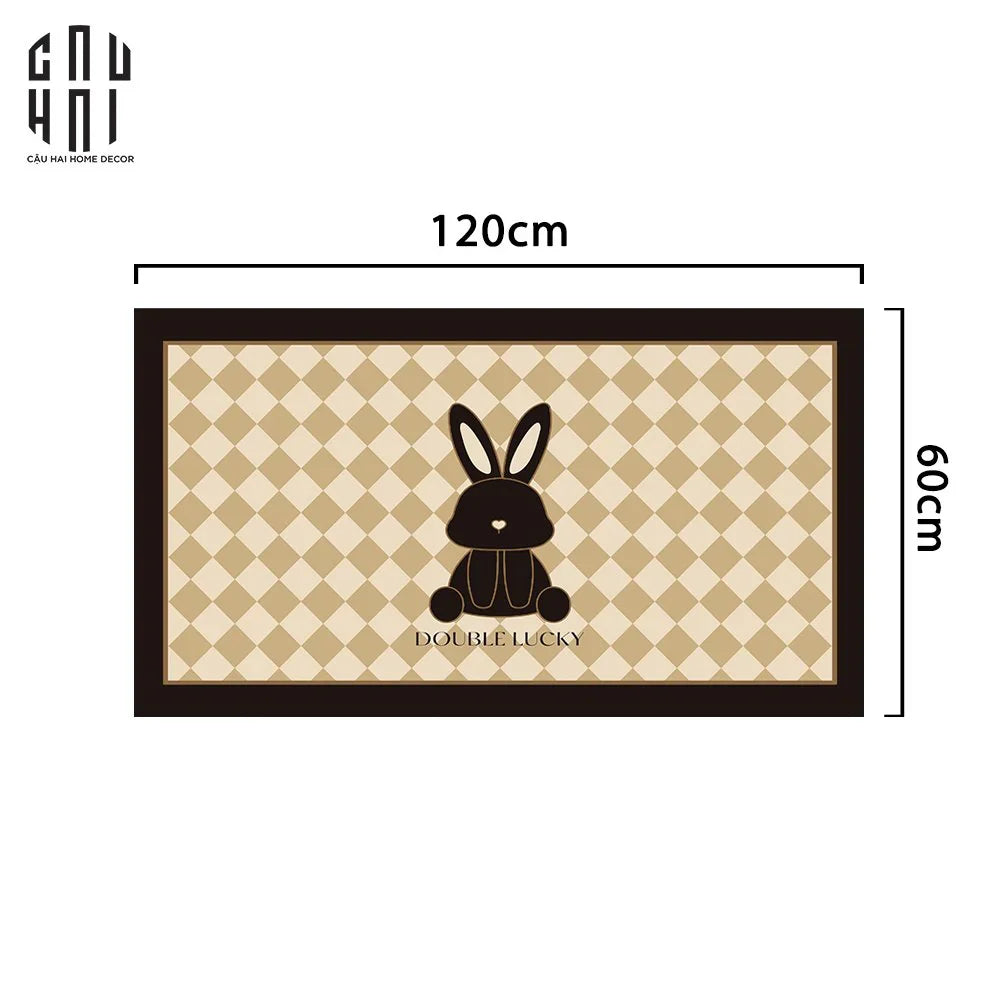 Thảm Cửa Da 60X120 Golden Bunny - Rectangle - CẬU HAI HOME DECOR