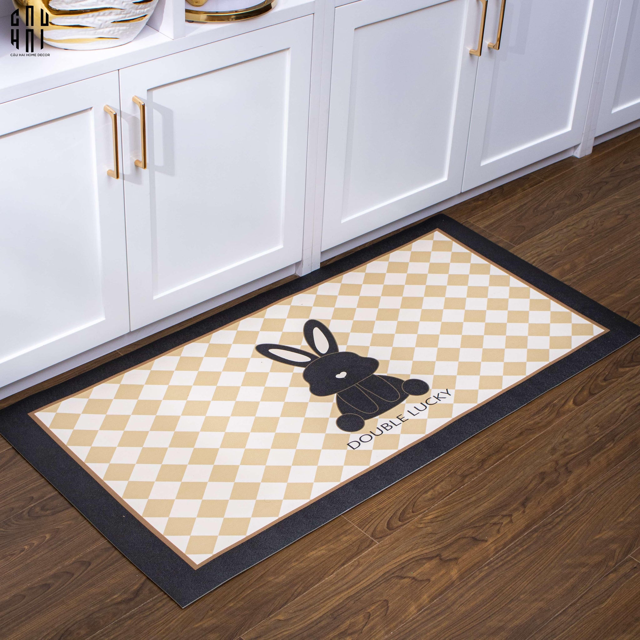 Thảm Cửa Da 60X120 Golden Bunny - Rectangle-CẬU HAI HOME DECOR