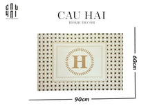 Thảm Cửa Da 60X90 - Iconic Beige Helios Door Mat-THẢM CỬA-CẬU HAI HOME DECOR