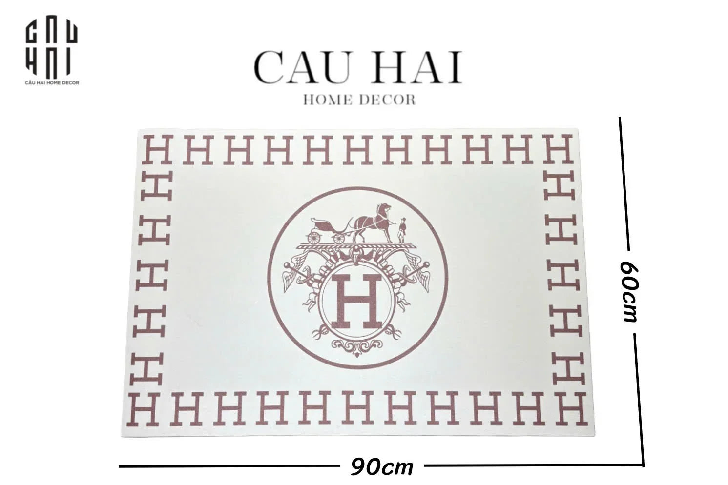 Thảm Cửa Da 60X90 - Iconic White Helios Door Mat-THẢM CỬA-CẬU HAI HOME DECOR
