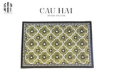 THẢM CỬA DA 60X90 - OLIVE GREEN PETALS - DOOR MAT-CẬU HAI HOME DECOR