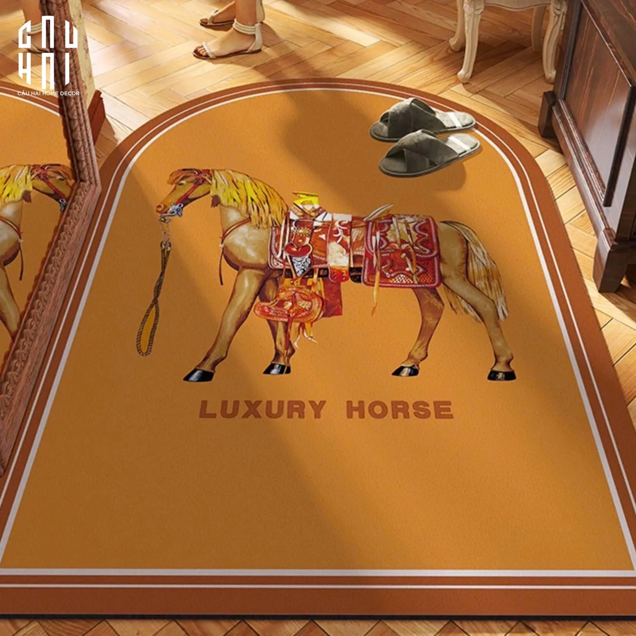 Thảm Cửa Da 80X120 - Mon Petit Cheval - CẬU HAI HOME DECOR