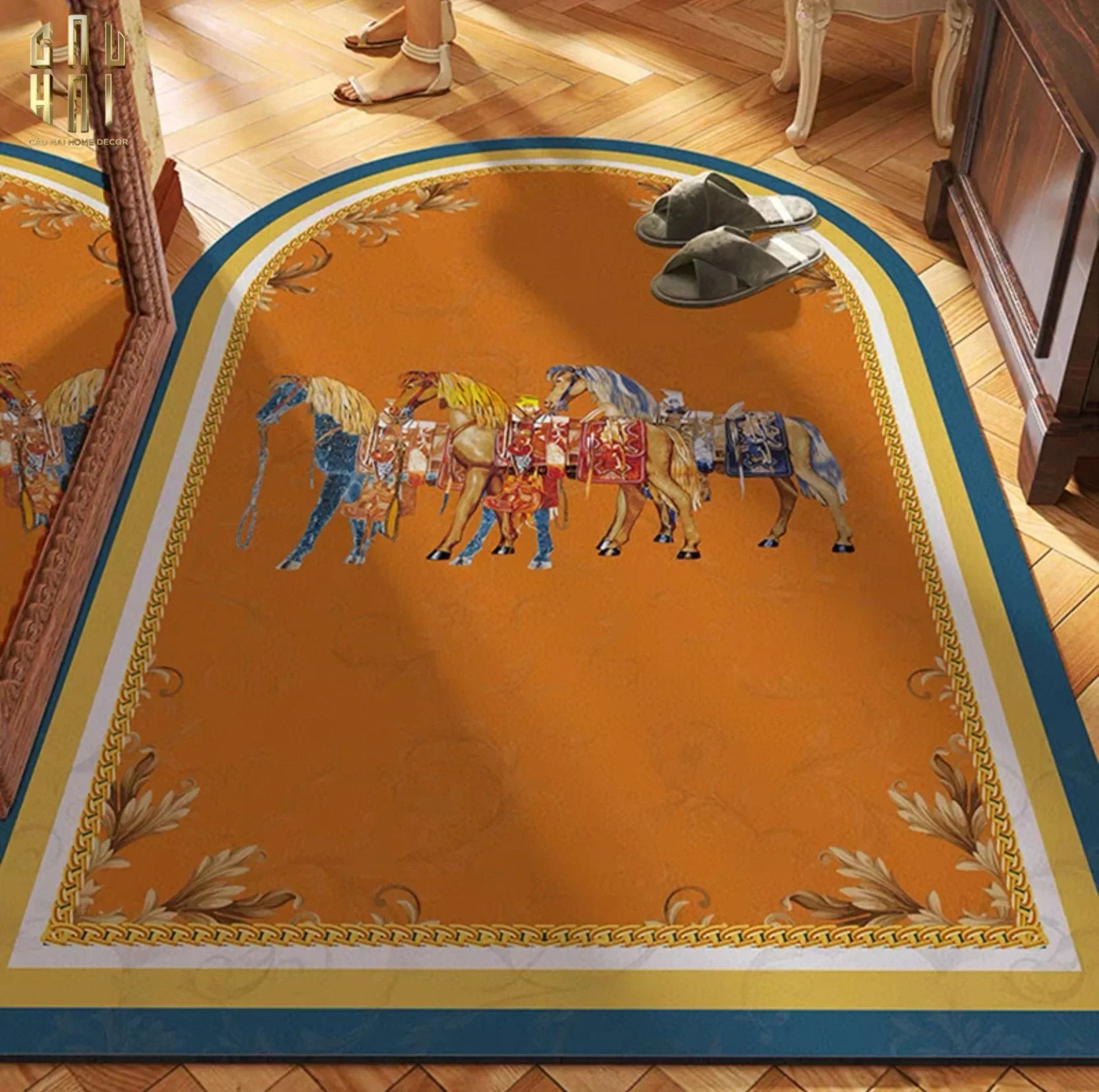 THẢM CỬA DA 80x120 - MON TROIS PETITS CHEVAUX