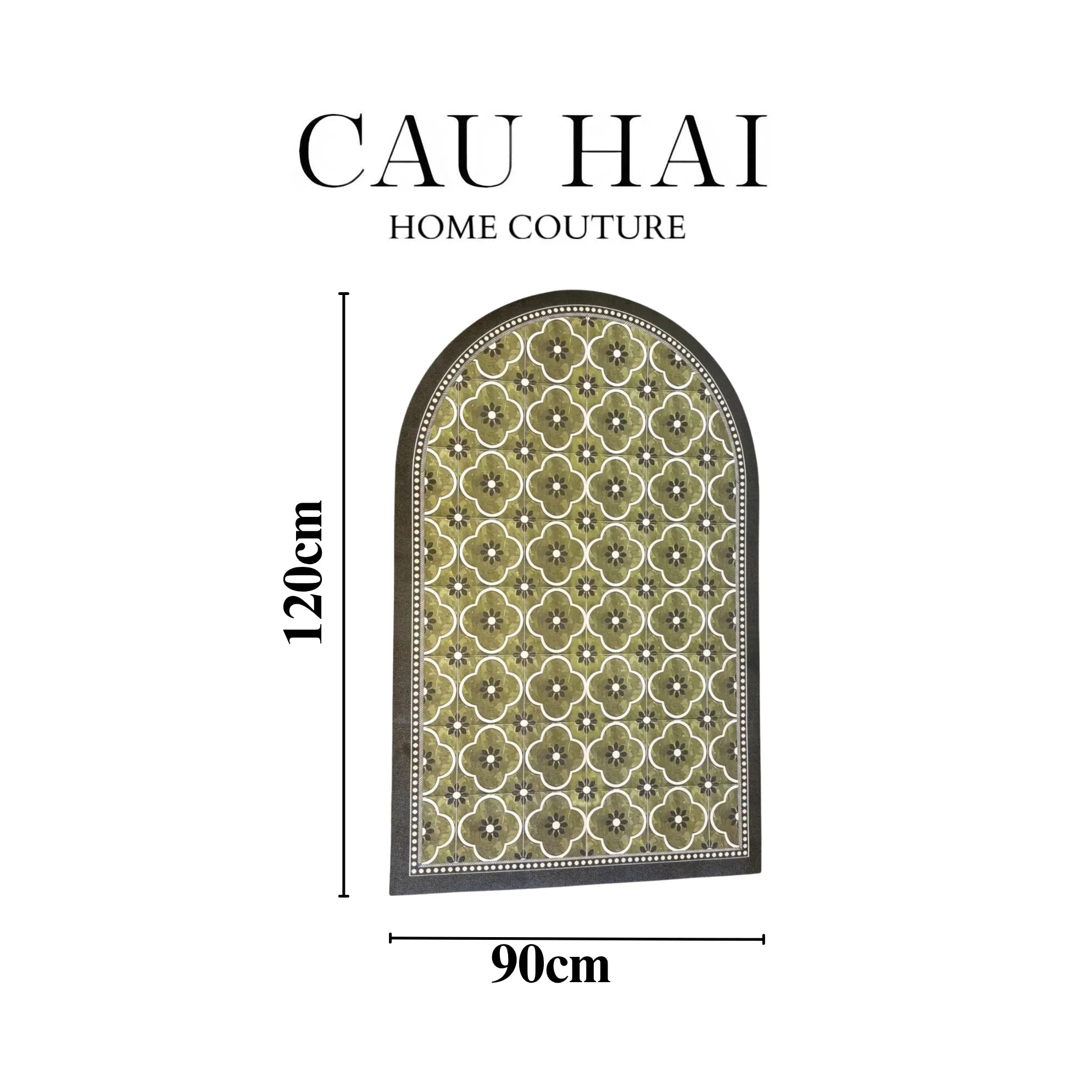 THẢM CỬA DA 90X120 OLIVE GREEN PETALS