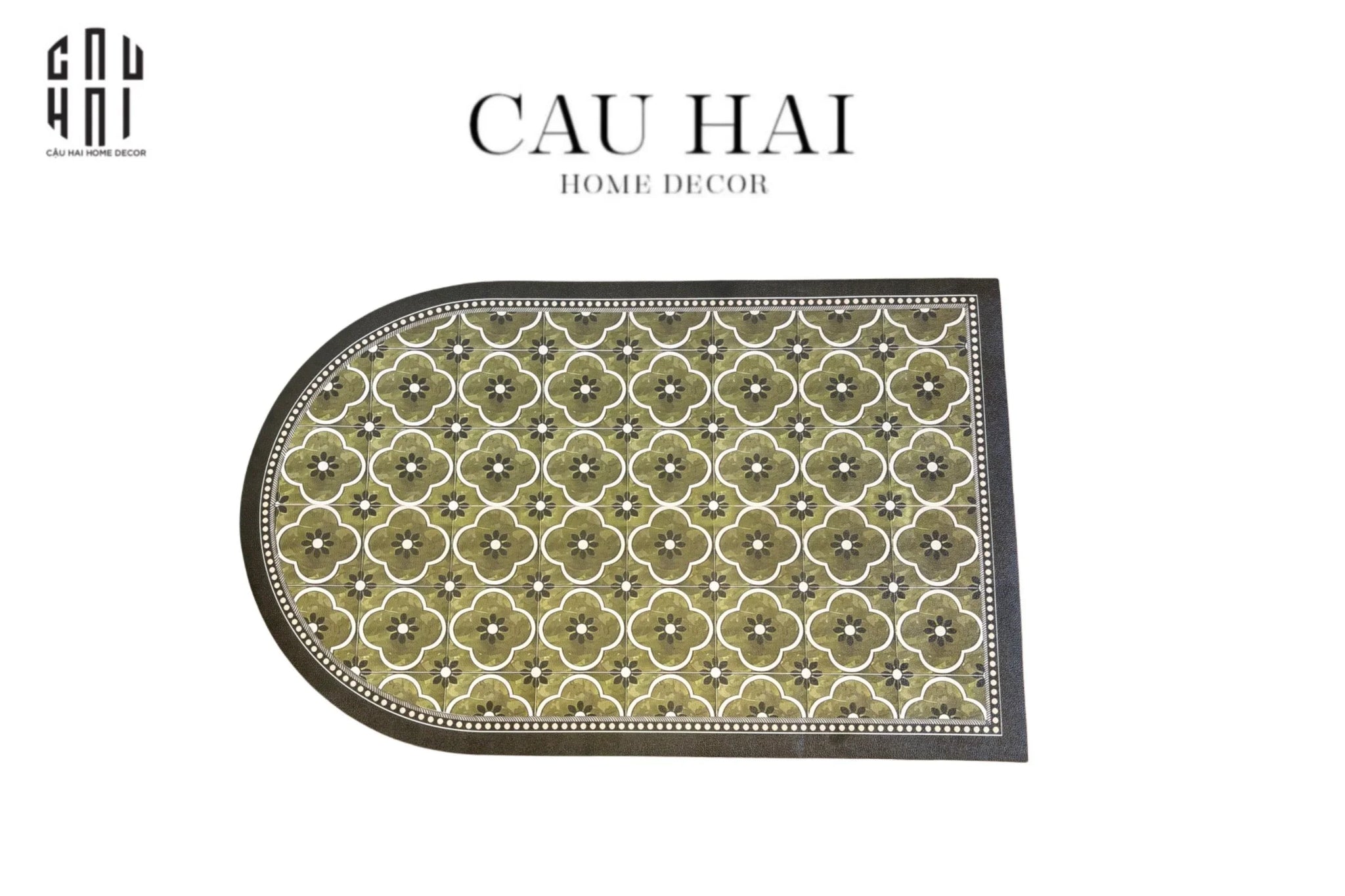 THẢM CỬA DA 90X120 OLIVE GREEN PETALS