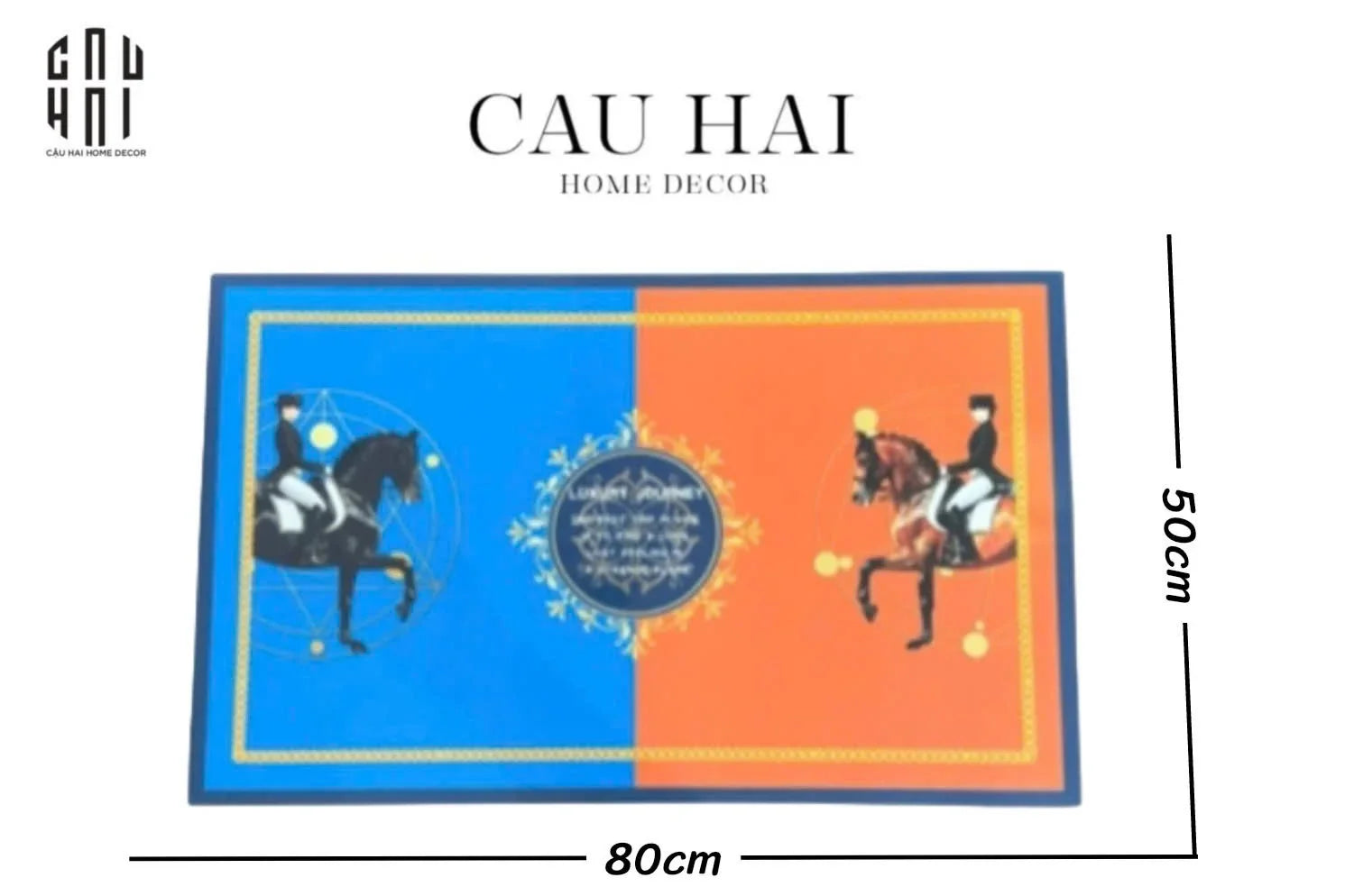 Thảm Cửa Da Cao Cấp 50X80 - OB Dou Polo Horseman-THẢM CỬA-CẬU HAI HOME DECOR