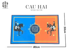Thảm Cửa Da Cao Cấp 50X80 - OB Dou Polo Horseman-THẢM CỬA-CẬU HAI HOME DECOR