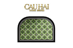 Thảm Cửa Da Cao Cấp - Water & Oil Repellent 60X90 - Olive Green Petals-CẬU HAI HOME DECOR