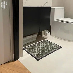 Thảm Cửa Da Chữ Nhật 60X90 - Olive Green Petals - Door Mat-THẢM CỬA-CẬU HAI HOME DECOR