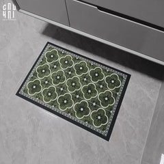 Thảm Cửa Da Chữ Nhật 60X90 - Olive Green Petals - Door Mat-THẢM CỬA-CẬU HAI HOME DECOR