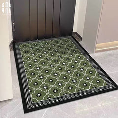 Thảm Cửa Da Chữ Nhật 60X90 - Olive Green Petals - Door Mat-THẢM CỬA-CẬU HAI HOME DECOR