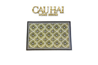 Thảm Cửa Da Chữ Nhật 60X90 - Olive Green Petals - Door Mat-THẢM CỬA-CẬU HAI HOME DECOR