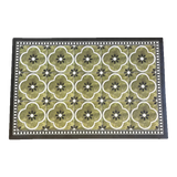 Thảm Cửa Da Chữ Nhật 60X90 - Olive Green Petals - Door Mat