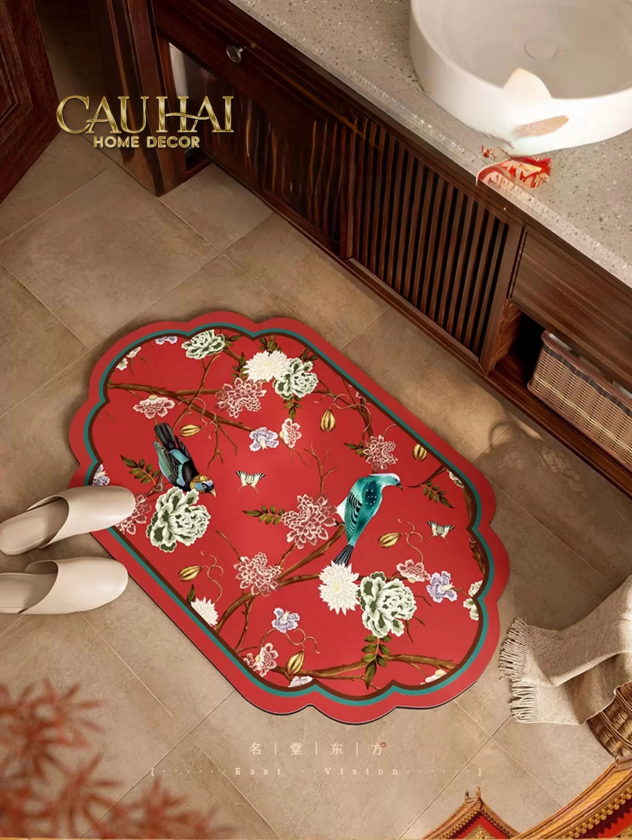 Thảm Cửa Da Thấm Hút Micro-Nappa Gen8 50X80 - Qing Dynasty Crimson Legacy-THẢM CỬA-CẬU HAI HOME DECOR