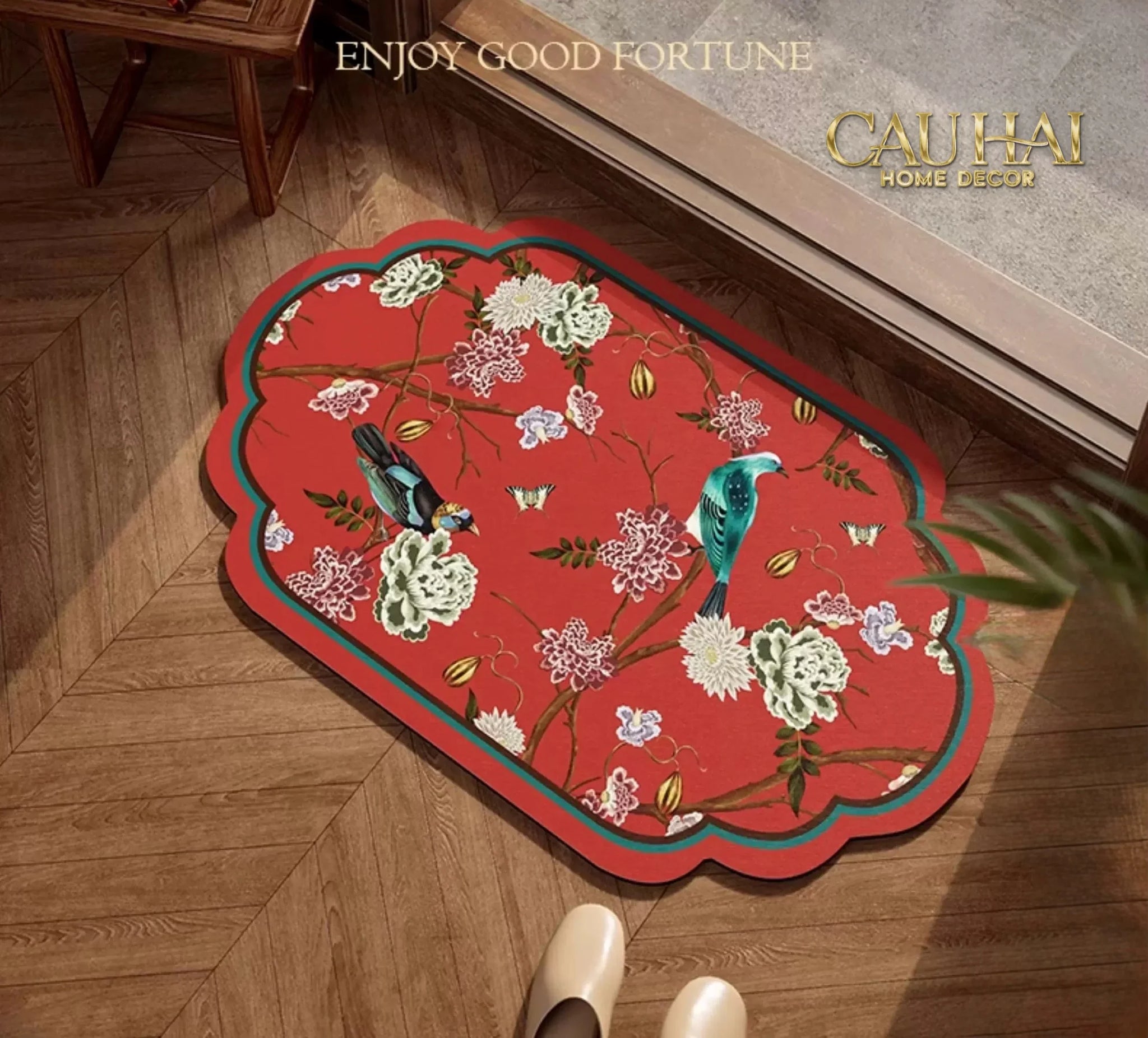 Thảm Cửa Da Thấm Hút Micro-Nappa Gen8 50X80 - Qing Dynasty Crimson Legacy-THẢM CỬA-CẬU HAI HOME DECOR