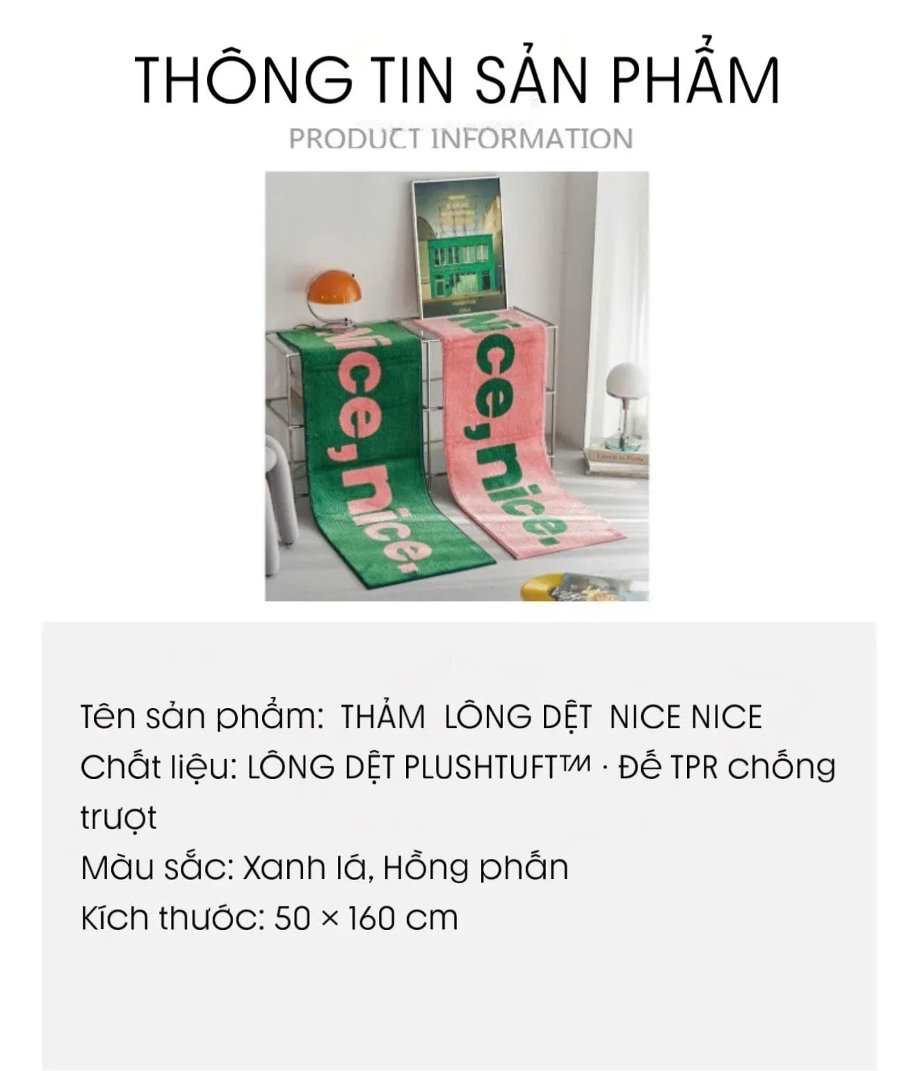 THẢM CỬA LÔNG DỆT 50X160 - NICE & NICE -DOOR MAT