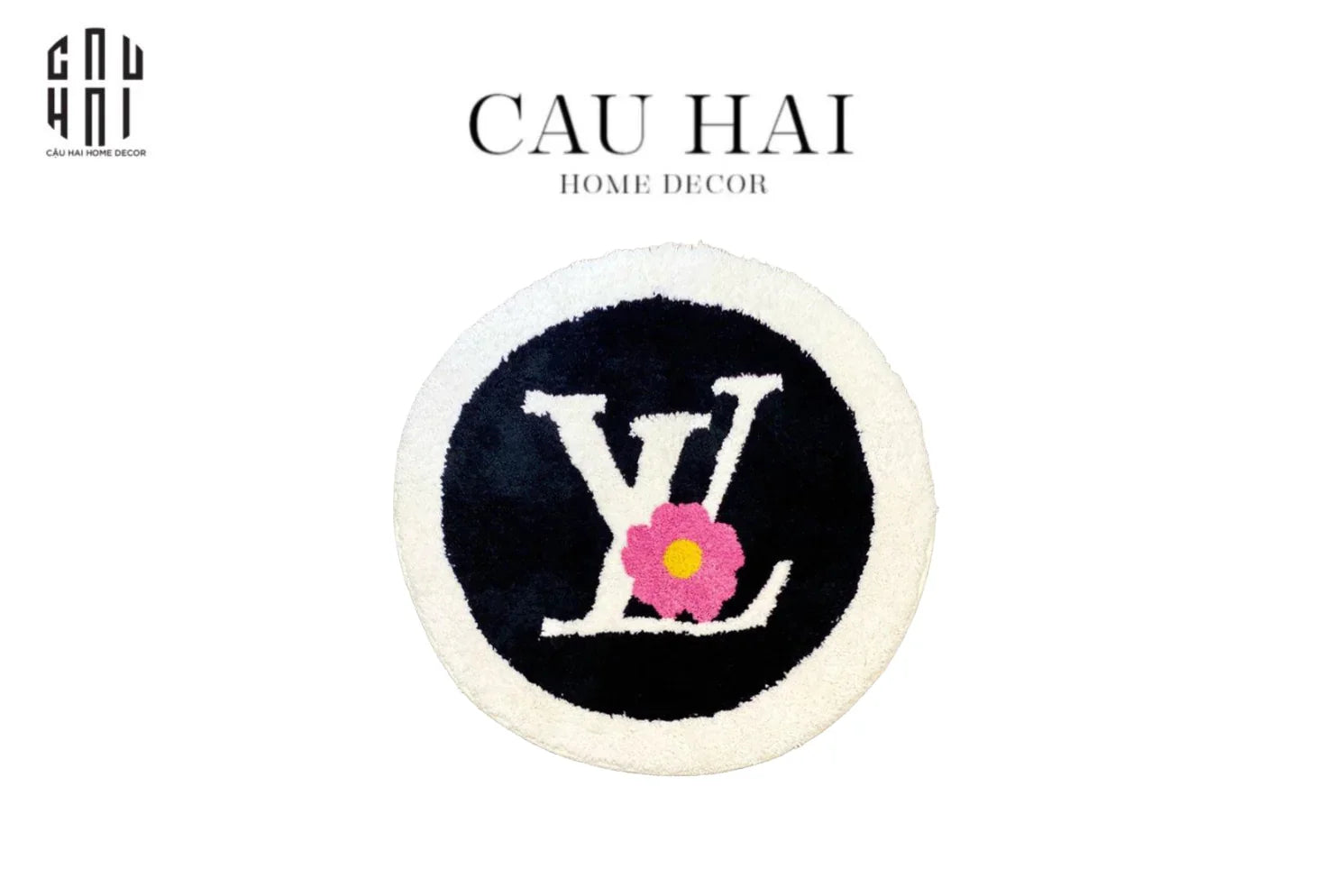 THẢM CỬA LÔNG DỆT - D80 LOUIS V - WHITE-CẬU HAI HOME DECOR