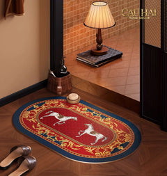 Thảm Cửa Micro-Nappa 50x80 Đôi Ngựa Hoàng Gia Chevaux Royaux Noblesse – Da Thấm Hút-CẬU HAI HOME DECOR