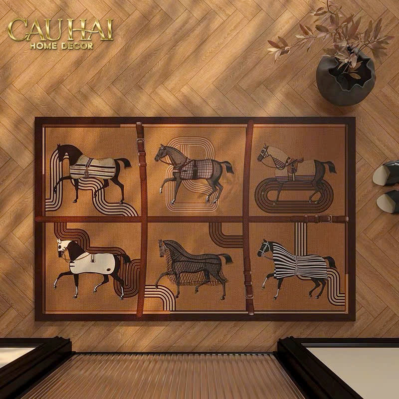 Thảm Cửa Microfiber 50x75 Équestre Héritage Cheval de Voyage - CẬU HAI HOME DECOR