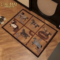 Thảm Cửa Microfiber 50x75 Équestre Héritage Cheval de Voyage-CẬU HAI HOME DECOR