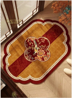 Thảm Cửa Microfiber 50x75 - Ming Dynasty Floral of Fortune - Hỷ Lạc Hoa Khai-CẬU HAI HOME DECOR