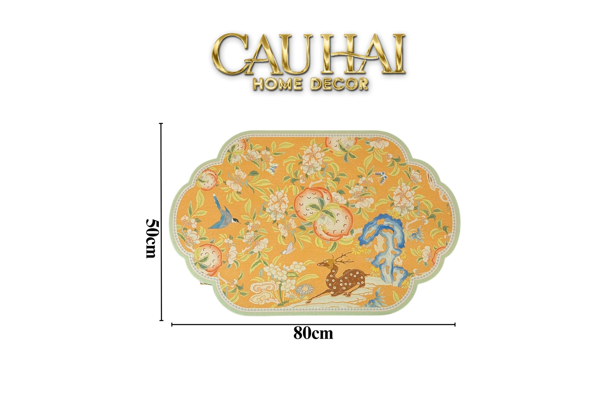 Thảm Cửa Microfiber 50x80 - Đào Viên Xuân Cảnh - CẬU HAI HOME DECOR