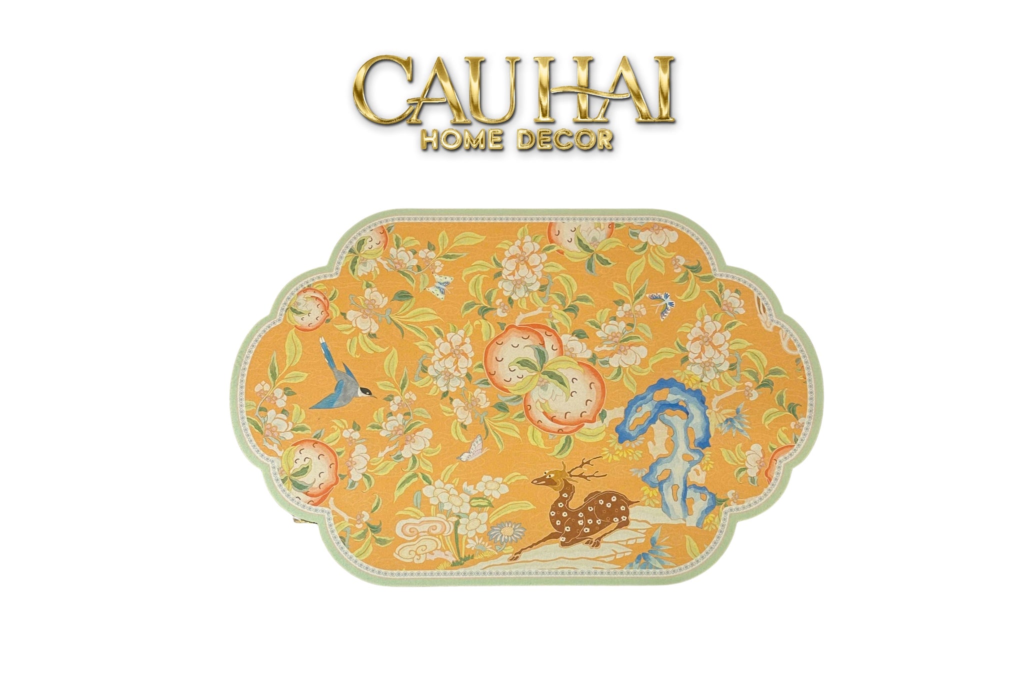 Thảm Cửa Microfiber 50x80 - Đào Viên Xuân Cảnh - CẬU HAI HOME DECOR