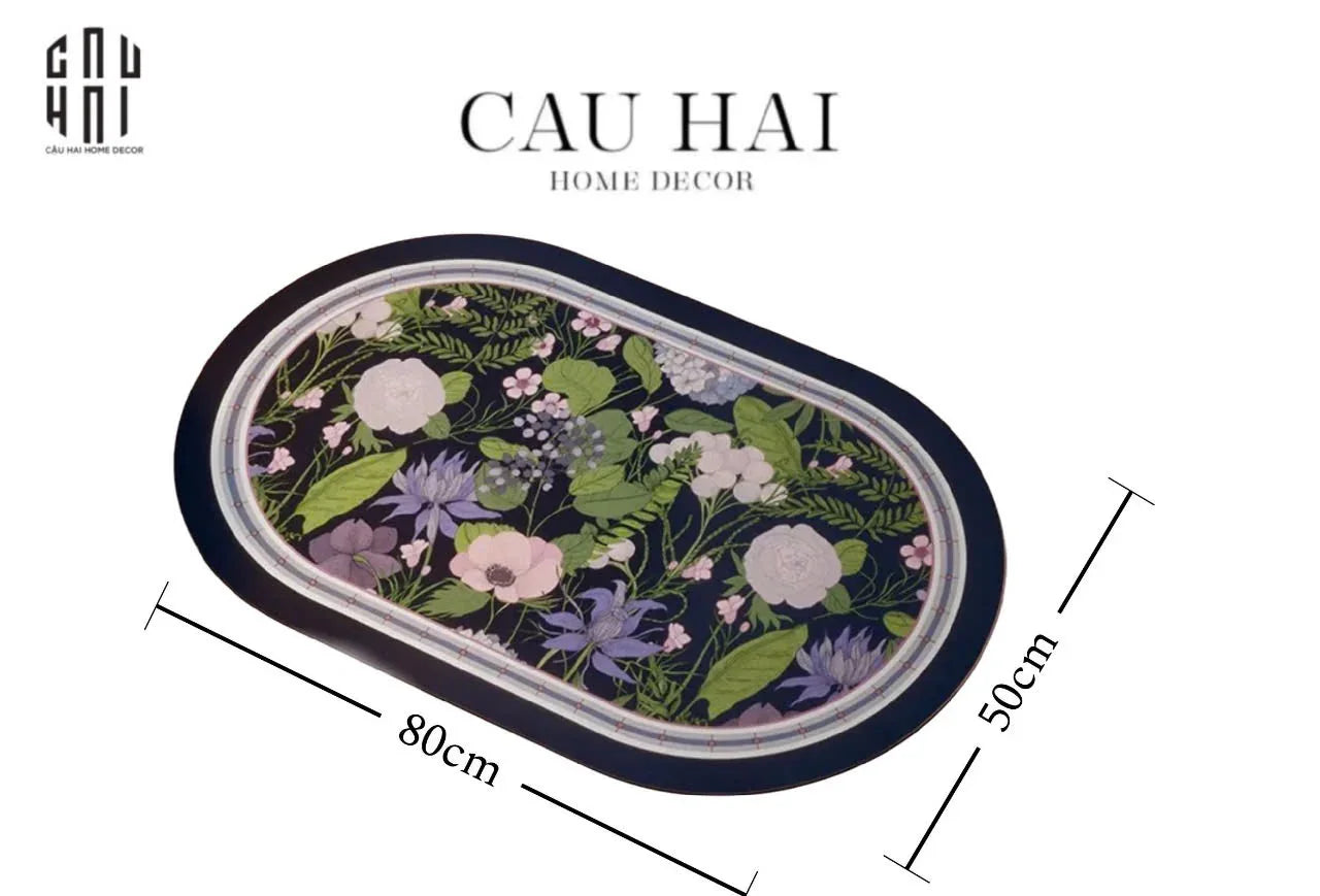 THẢM CỬA MICROFIBER 50x80 - DOOR MAT HYDRANGEA OF MIDNIGHT