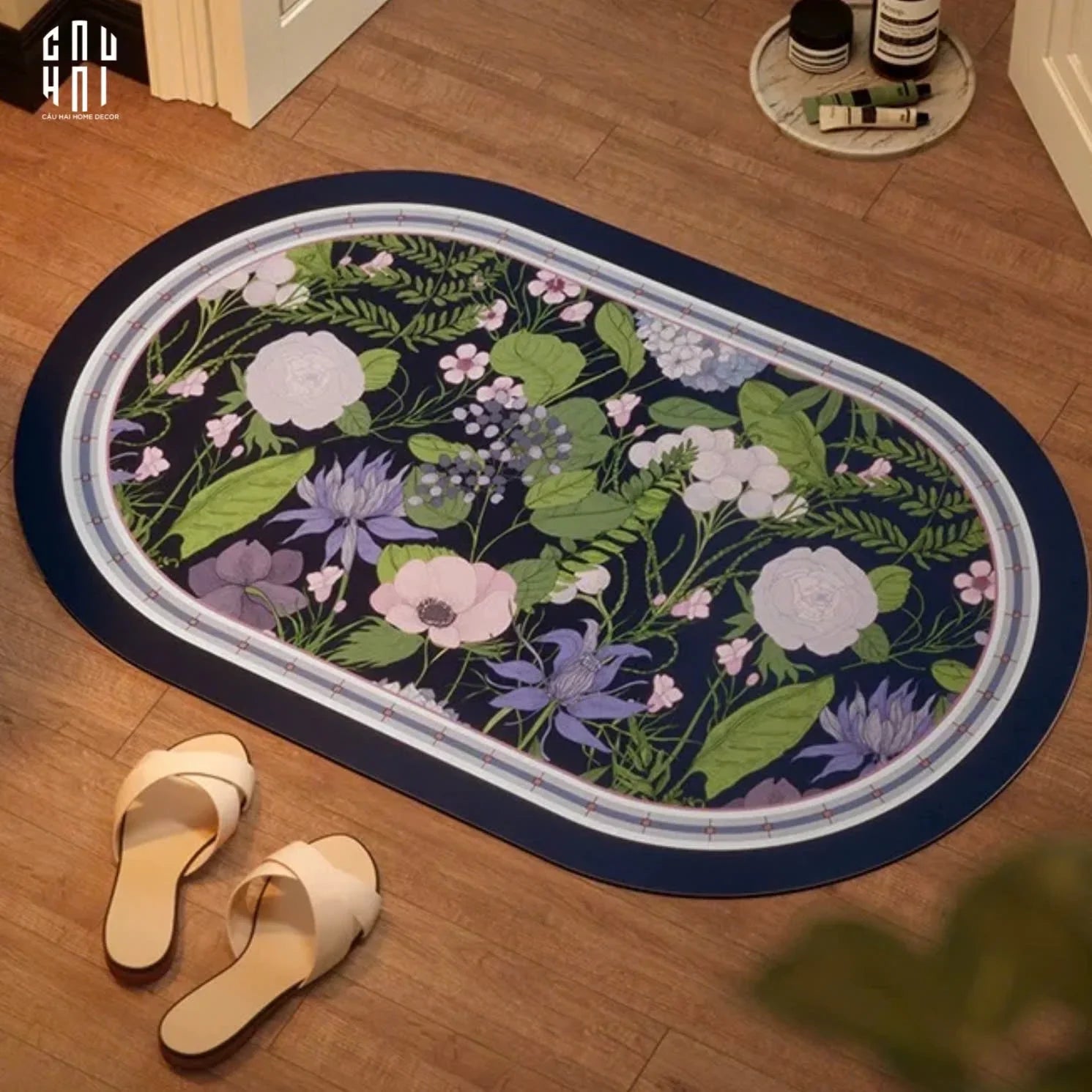 THẢM CỬA MICROFIBER 50x80 - DOOR MAT HYDRANGEA OF MIDNIGHT