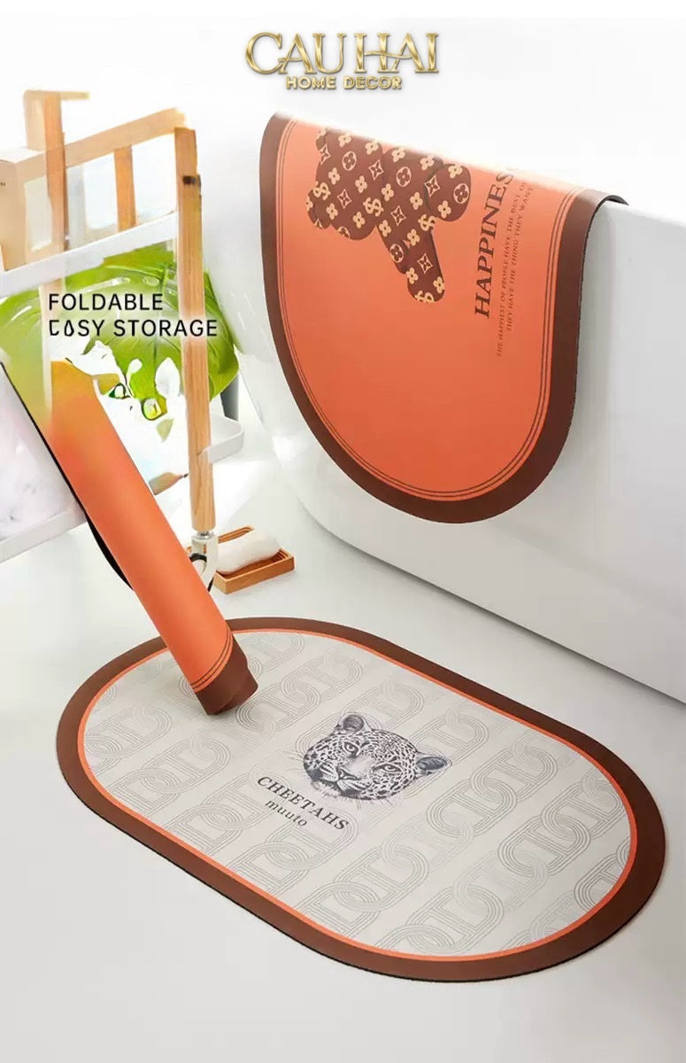 Thảm Cửa Microfiber 60X90 - Bear - Brick Terra Coin - CẬU HAI HOME DECOR