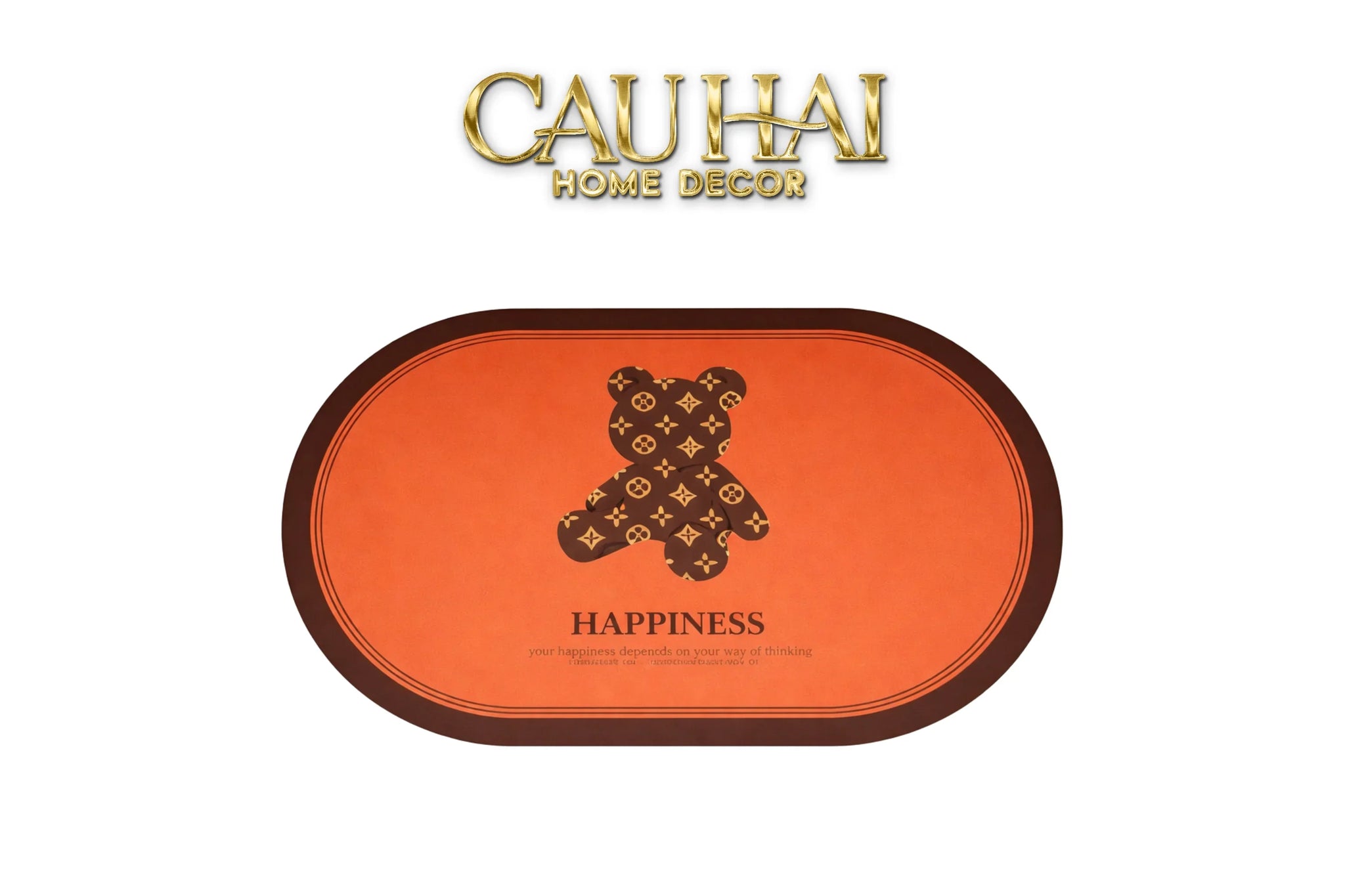 Thảm Cửa Microfiber 60X90 - Bear - Brick Terra Coin-CẬU HAI HOME DECOR