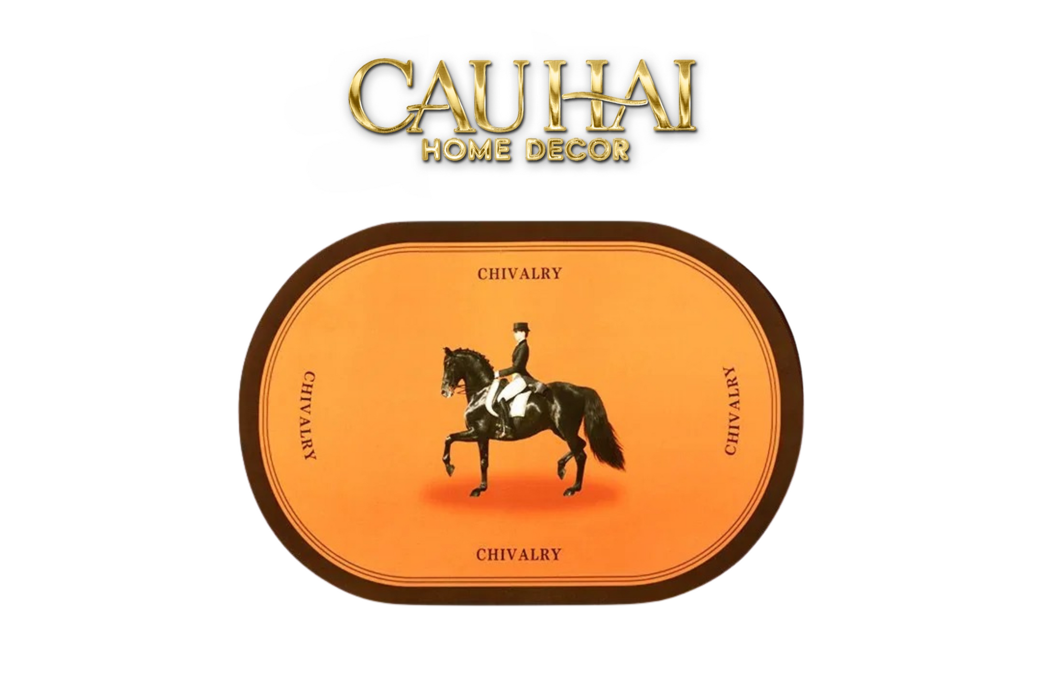 THẢM CỬA MICROFIBER 60X90 - CHIVALRY HORSEMAN-1- Cậu Hai Home Decor