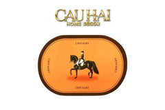 Thảm Cửa Microfiber 60X90 Màu Cam Đặc Trưng - Chivalry Polo Horseman Équestre-THẢM CỬA-CẬU HAI HOME DECOR