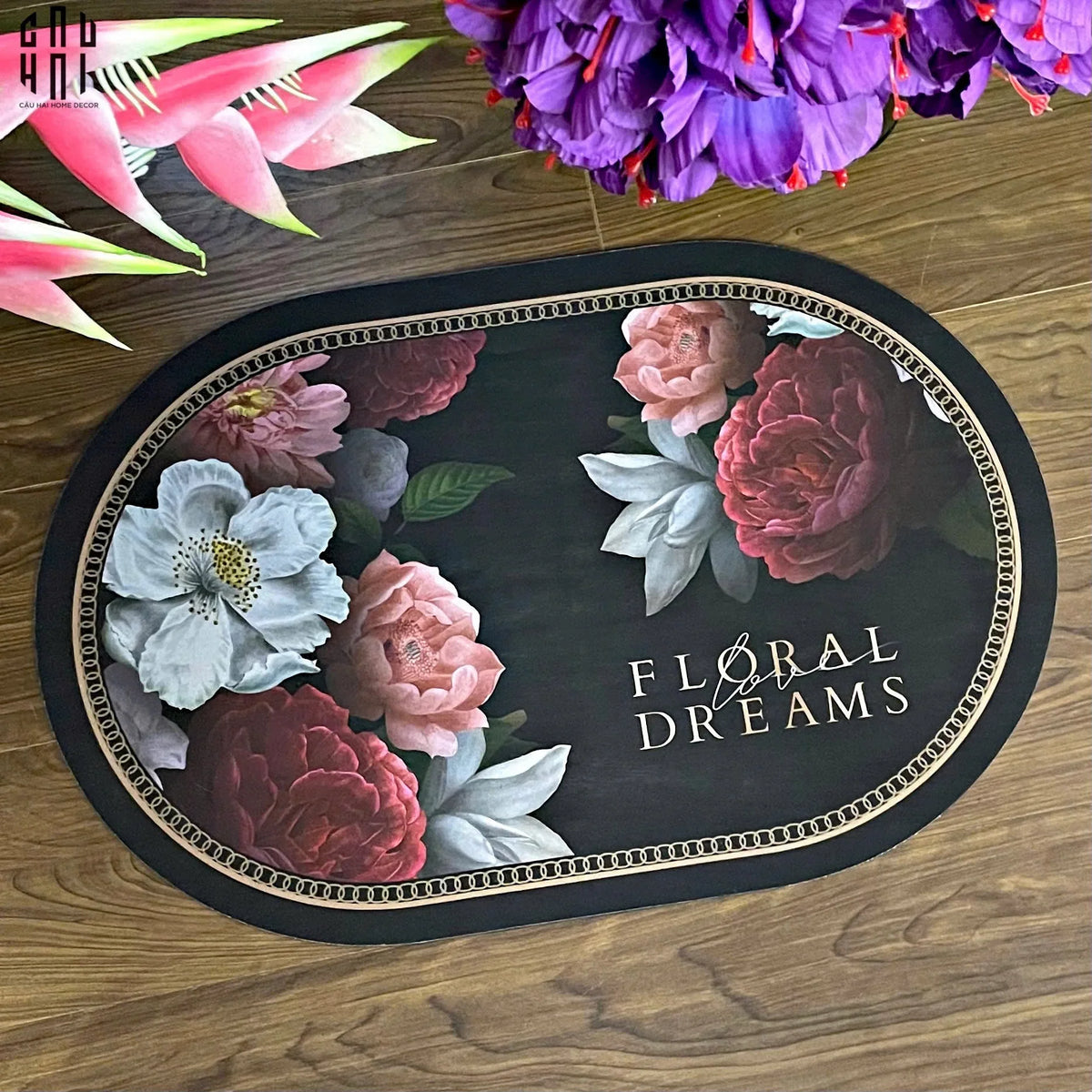 Thảm Cửa Microfiber - Door Mat - 40X60 Floral Dream-THẢM CỬA-CẬU HAI HOME DECOR
