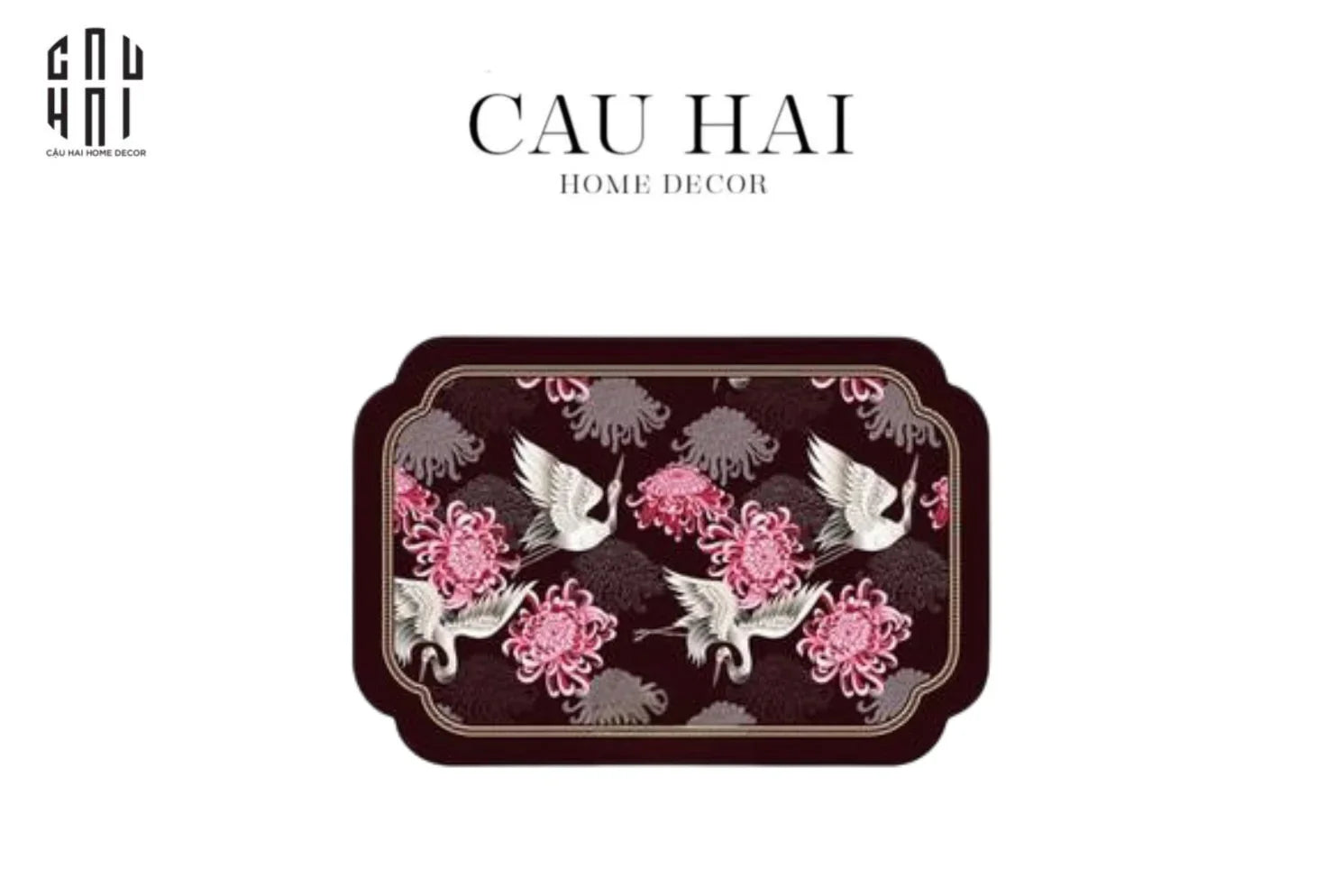 Thảm Cửa Microfiber - Door Mat 40X60 Midnight Tiên Hạc - CẬU HAI HOME DECOR