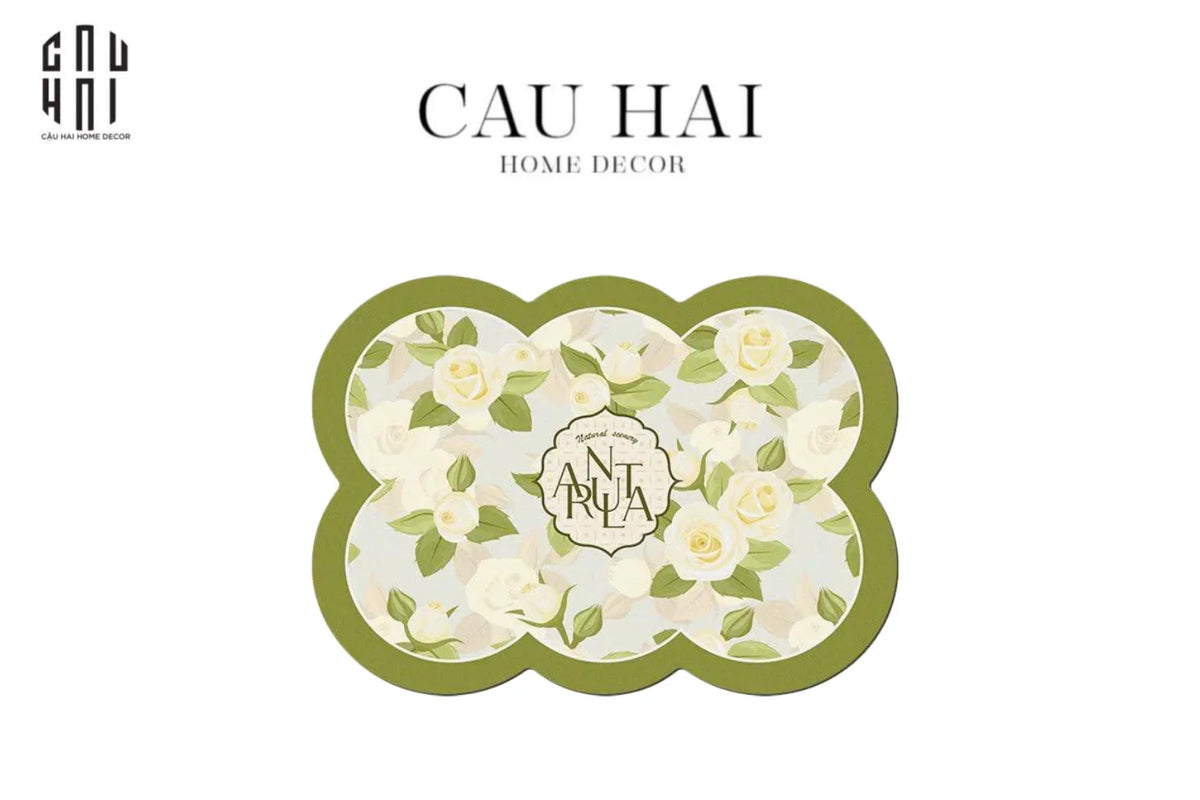 Thảm Cửa Microfiber - Door Mat - 50X80 Natural Circle-THẢM CỬA-CẬU HAI HOME DECOR