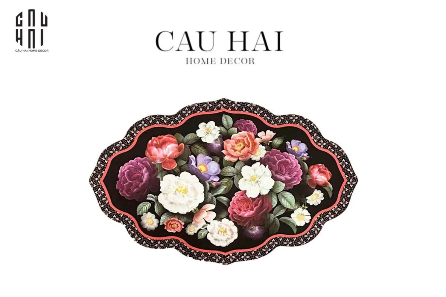 Thảm Cửa Microfiber - Door Mat - 50X80 Peony - CẬU HAI HOME DECOR