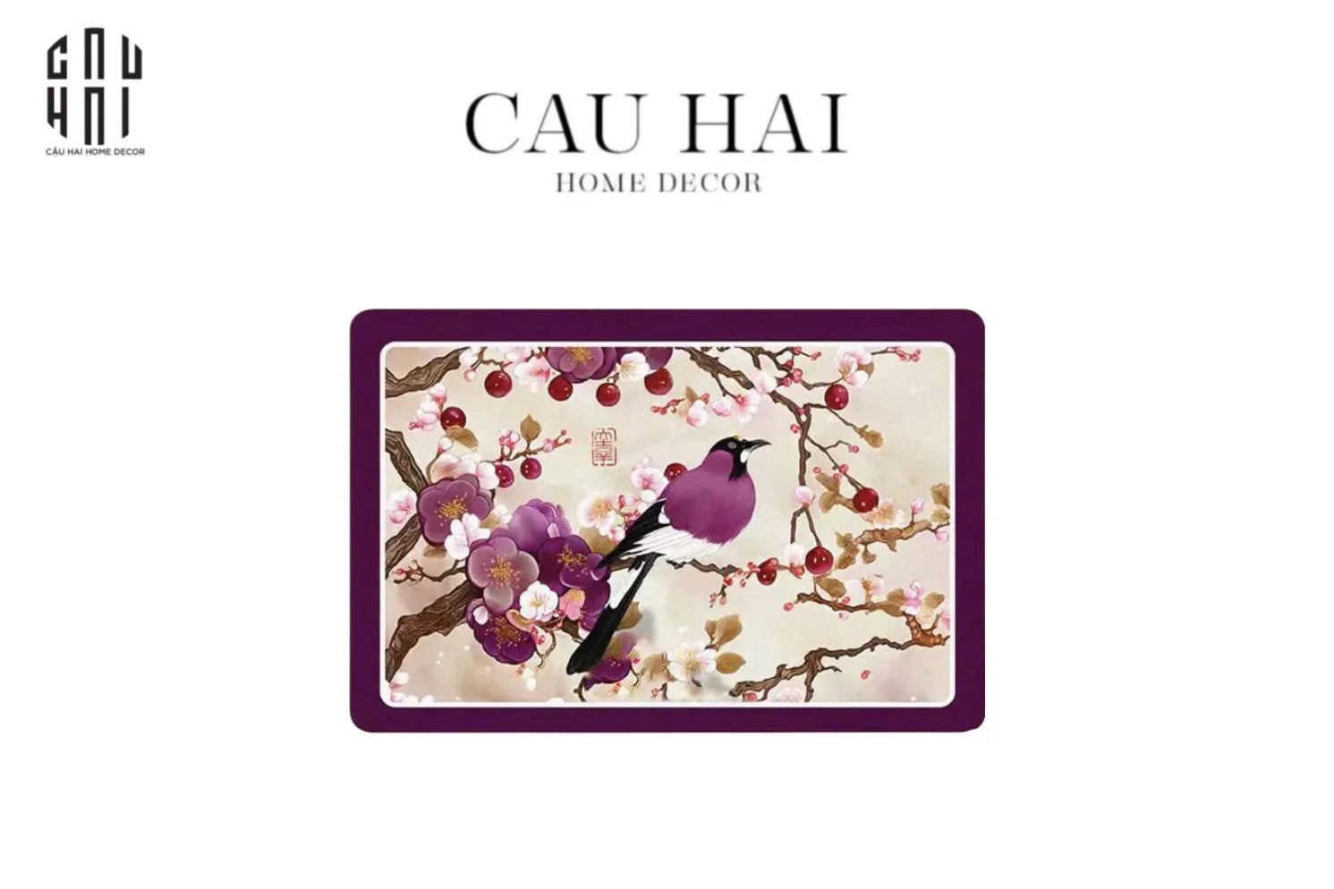 THẢM CỬA MICROFIBER - DOOR MAT - 60x90 PURPLE BLOSSOM-CẬU HAI HOME DECOR