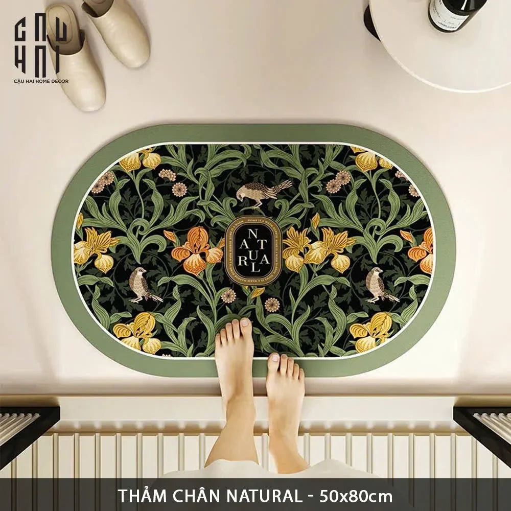 Thảm cửa Microfiber Natural 50X80-THẢM CỬA-CẬU HAI HOME DECOR