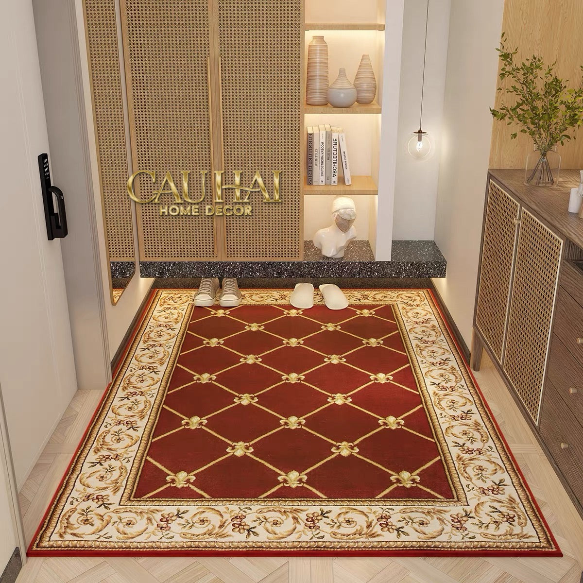 Thảm Cửa Nhung Bỉ 100X140 - Allure Crimson Rouge Ancient Roman Rugs-CẬU HAI HOME DECOR