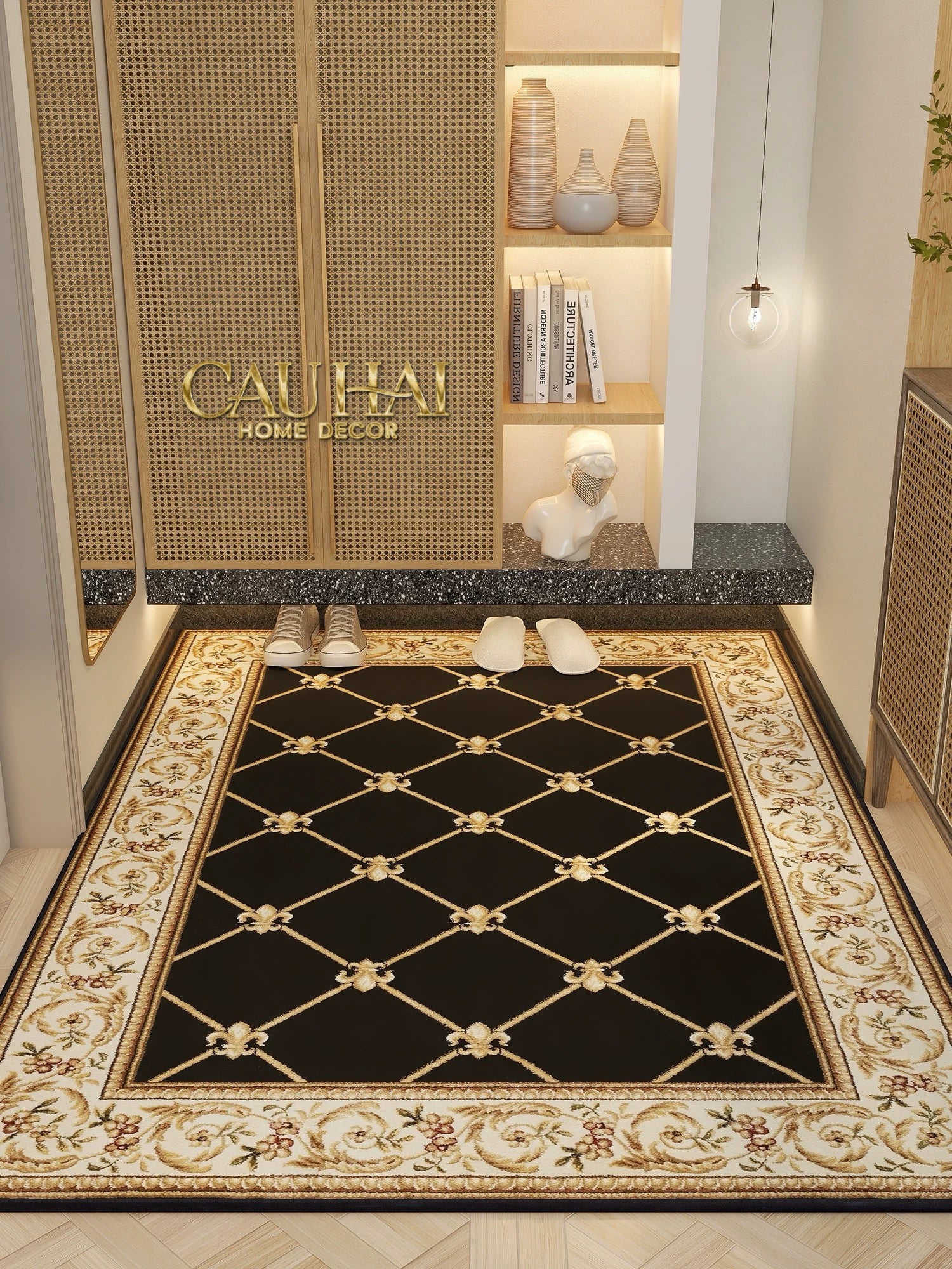 Thảm Cửa Nhung Bỉ 100X140 - Allure Crimson Rouge Ancient Roman Rugs-CẬU HAI HOME DECOR