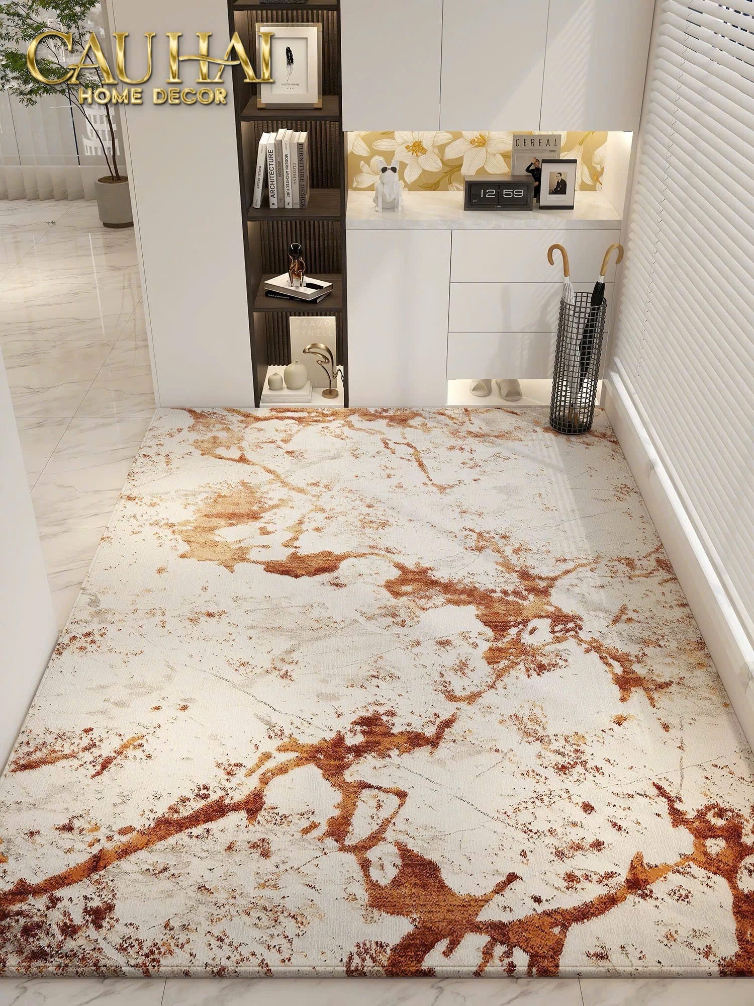 THẢM CỬA NHUNG BỈ 100X140 - ASHTON TERRA ABSTRACT-6- Cậu Hai Home Decor