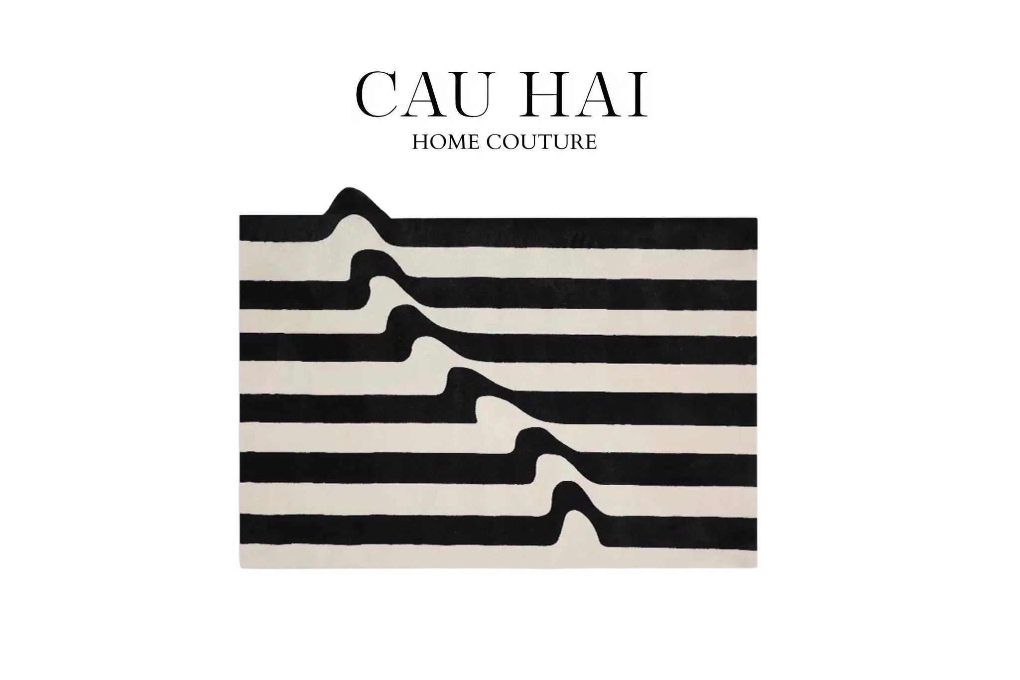 Thảm Cửa Nhung Bỉ 100×140 - Stripe Wave Réflection-CẬU HAI HOME DECOR