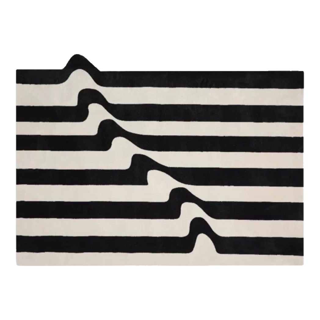 Thảm Cửa Nhung Bỉ 100×140 - Stripe Wave Réflection