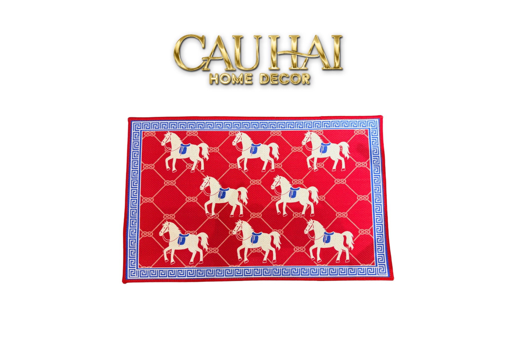Thảm Cửa Nhung Bỉ 50x80 Ngựa Đỏ Son - Les Chevaux Écarlates de Fortune-CẬU HAI HOME DECOR