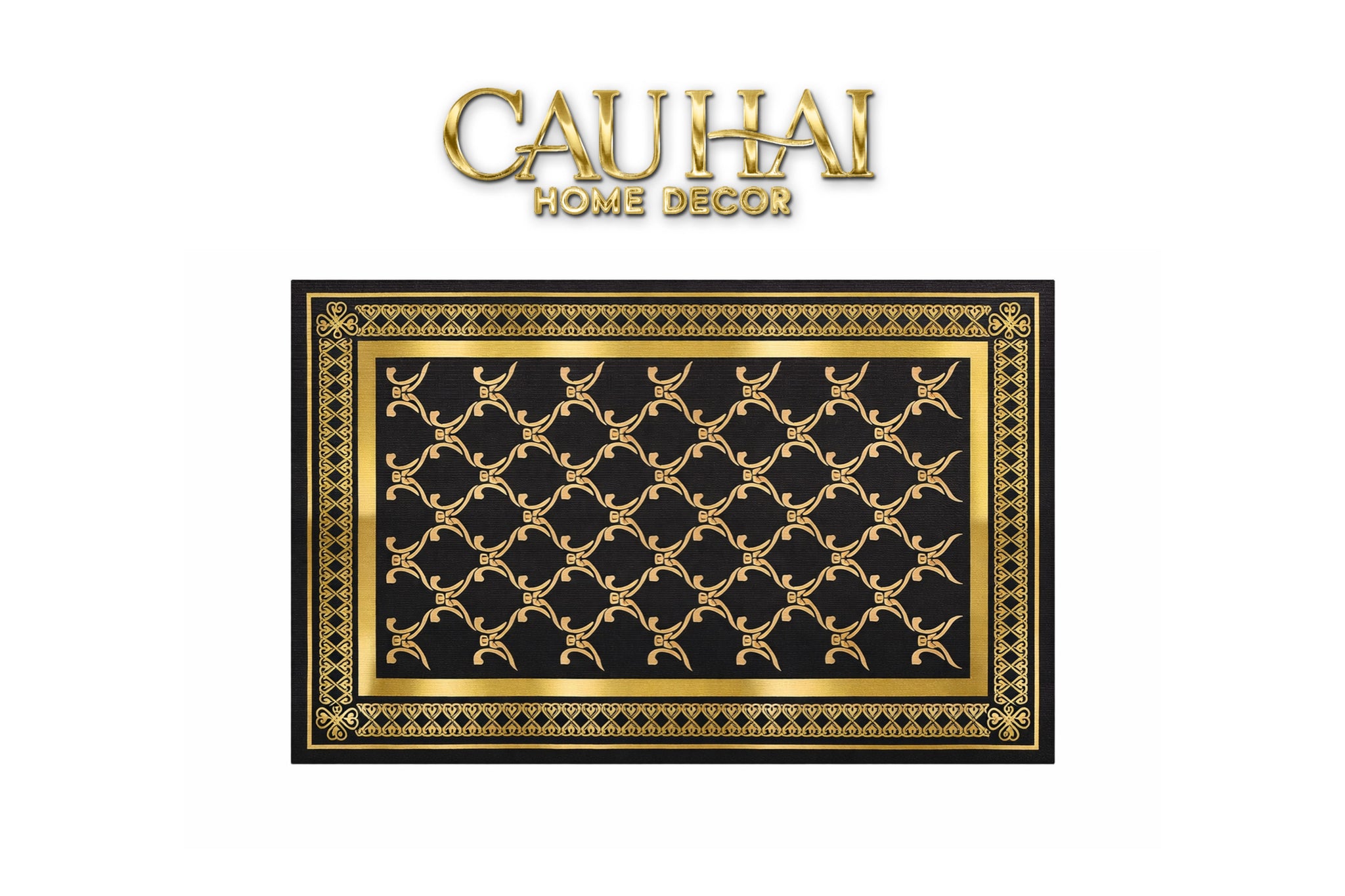 Thảm Cửa Nhung Bỉ Black Gold 80x110-CẬU HAI HOME DECOR