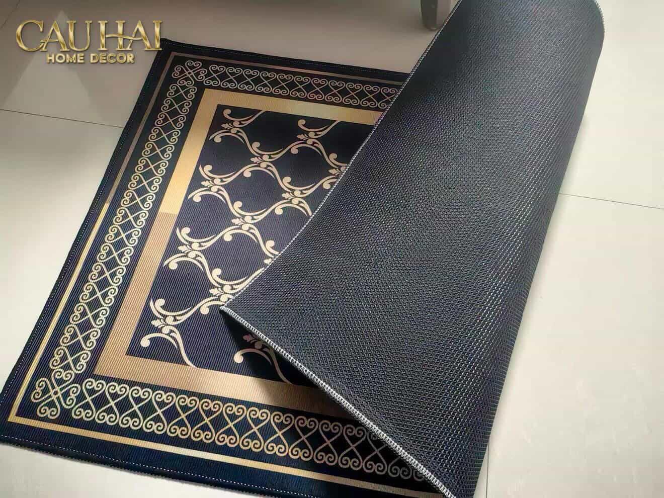 Thảm Cửa Nhung Pha Lê Cao Cấp - 80x120 Impérial Roman Gold Scroll Border Premium Rugs-CẬU HAI HOME DECOR